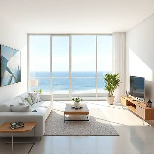 Consultoria de design de interiores em um apartamento com vista para o mar
