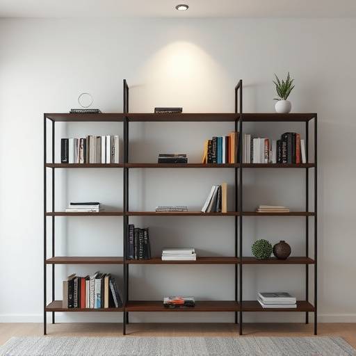 Estante de livros moderna com design minimalista