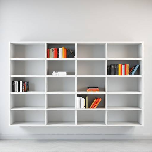 Estante de livros moderna com prateleiras ajustáveis e design minimalista